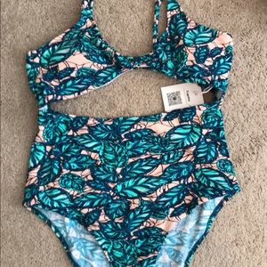 Lush Leaves One Piece Bathingsuit